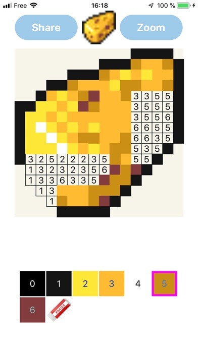 Emulate iPhone app Fine Artist Color Pixel Number using MyAndroid