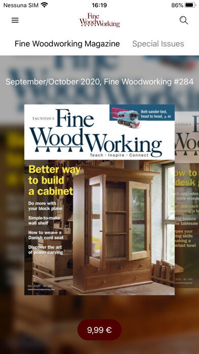Emulate iPhone app Fine Woodworking Magazine using MyAndroid