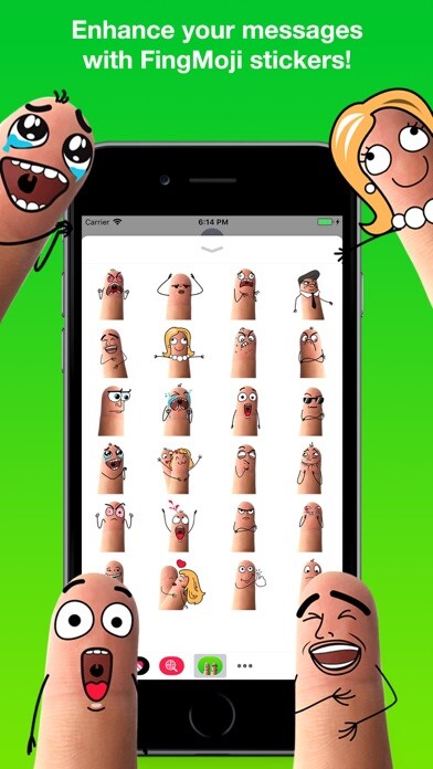 Emulate iPhone app FingMoji Sticker using MyAndroid Emulate iPhone app FingMoji Sticker using MyAndroid
