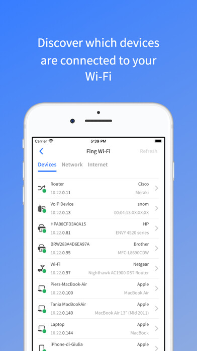 Emulate iPhone app Fing - Network Scanner using MyAndroid Emulate iPhone app Fing - Network Scanner using MyAndroid