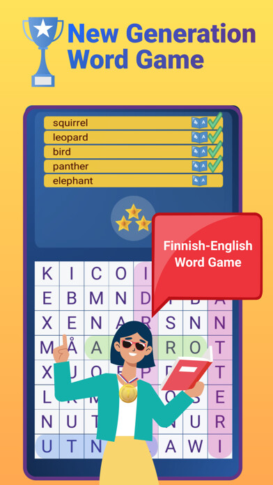 Emulate iPhone app Finnish English Word Game using MyAndroid Emulate iPhone app Finnish English Word Game using MyAndroid