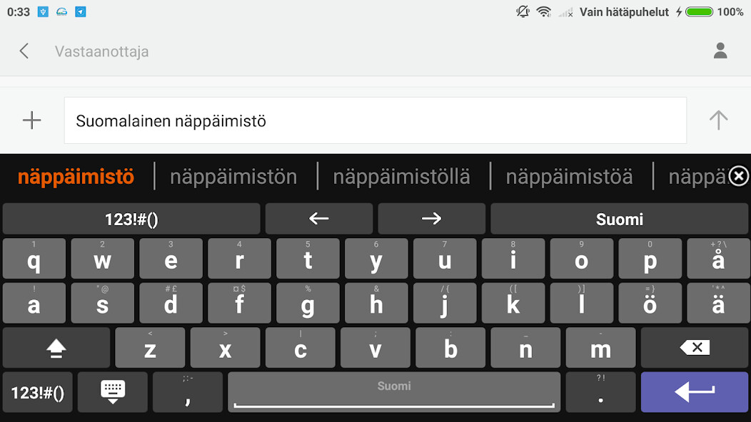 Run android online APK Finnish for AnySoftKeyboard from MyAndroid or emulate Finnish for AnySoftKeyboard using MyAndroid