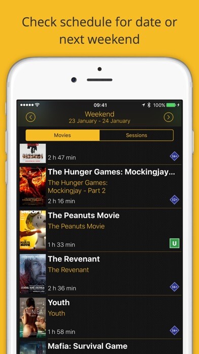 Emulate iPhone app Finnkino Mobile using MyAndroid