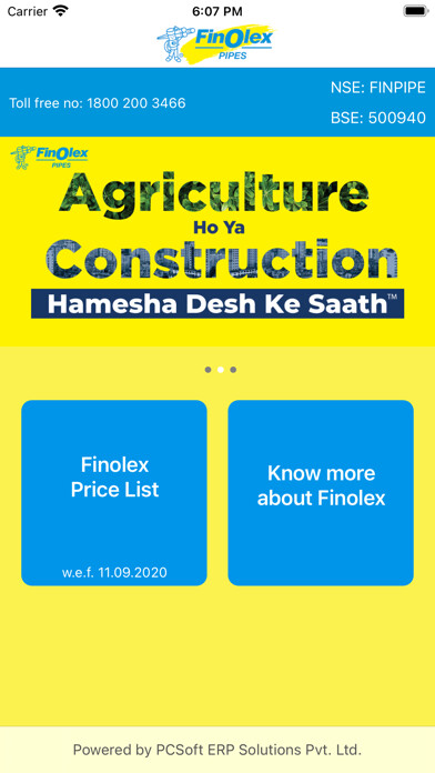 Emulate iPhone app Finolex Price List using MyAndroid