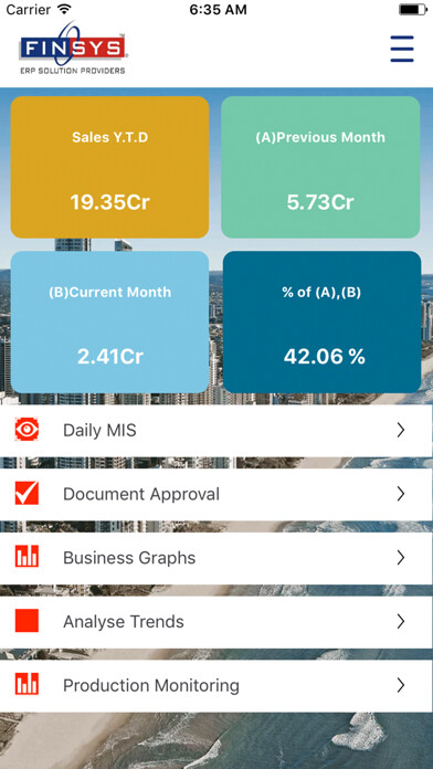 Emulate iPhone app Finsys ERP Live !! using MyAndroid