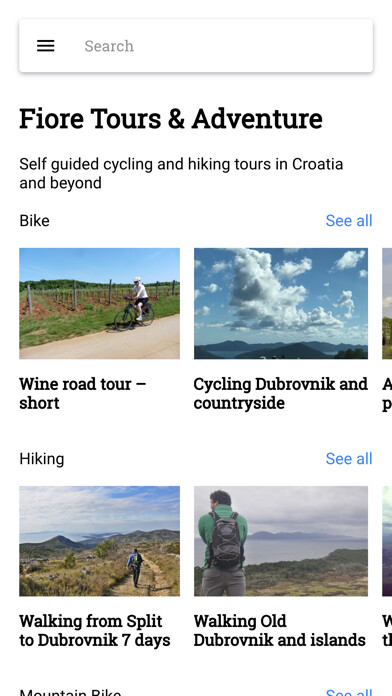Emulate iPhone app Fiore Tours & Adventure using MyAndroid