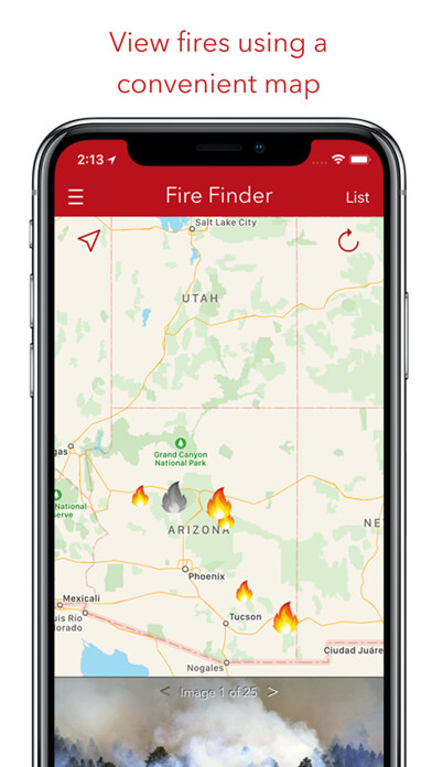 Emulate iPhone app Fire Finder - Wildfire Info using MyAndroid Emulate iPhone app Fire Finder - Wildfire Info using MyAndroid