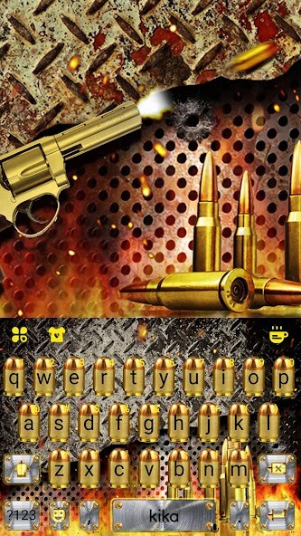 Run android online APK Fire Guns Keyboard Theme from MyAndroid or emulate Fire Guns Keyboard Theme using MyAndroid