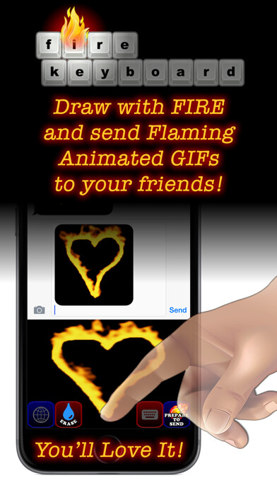Emulate iPhone app Fire Keyboard - Draw Flaming GIFs! using MyAndroid Emulate iPhone app Fire Keyboard - Draw Flaming GIFs! using MyAndroid