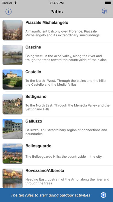 Emulate iPhone app Firenze The Walking City using MyAndroid