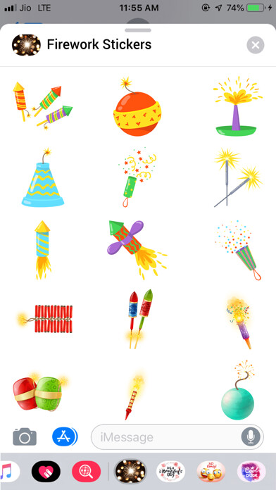 Emulate iPhone app Fireworks Stickers! using MyAndroid Emulate iPhone app Fireworks Stickers! using MyAndroid