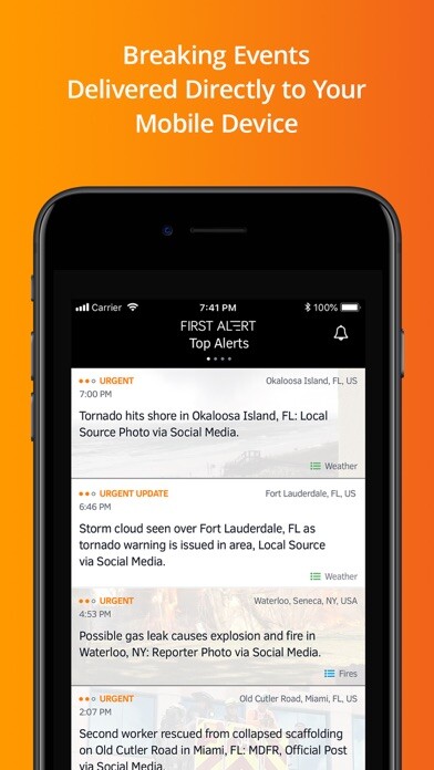 Emulate iPhone app First Alert by Dataminr using MyAndroid