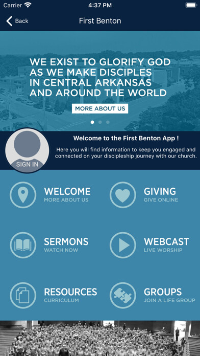 Emulate iPhone app First Baptist Church Benton using MyAndroid Emulate iPhone app First Baptist Church Benton using MyAndroid