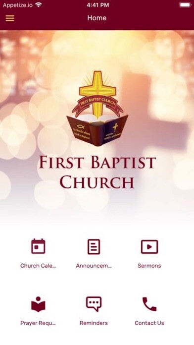 Emulate iPhone app First Baptist Palm Springs using MyAndroid Emulate iPhone app First Baptist Palm Springs using MyAndroid
