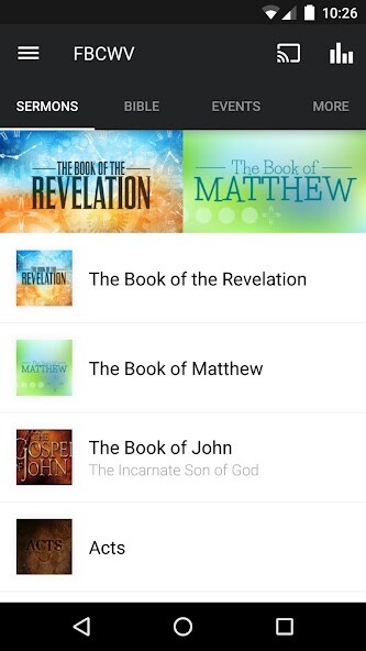 Emulate iPhone app First Baptist Water Valley using MyAndroid