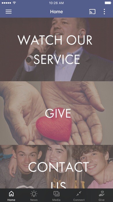 Emulate iPhone app First Baptist West Plains using MyAndroid