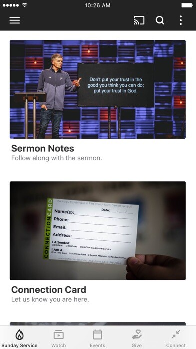 Emulate iPhone app First Church, OK using MyAndroid