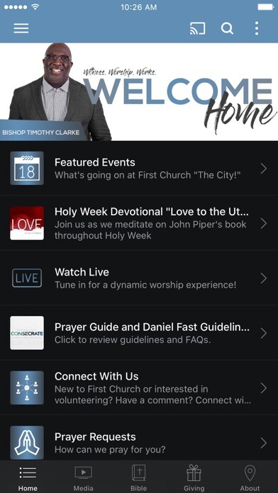 Emulate iPhone app First Church Emulate iPhone app First Church