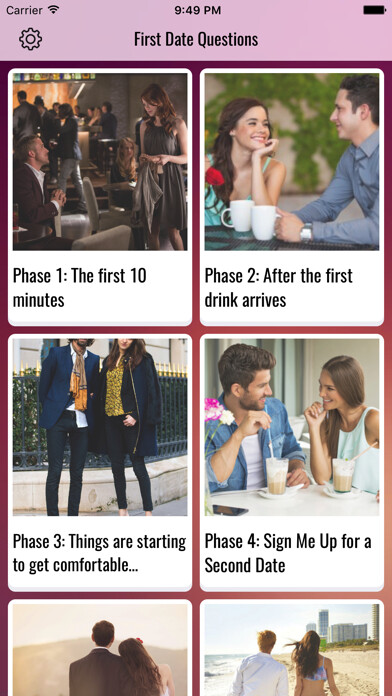 Emulate iPhone app First Date Questions - Ideas using MyAndroid
