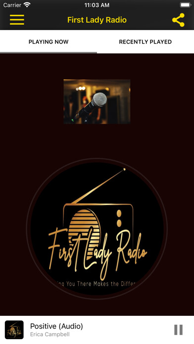 Emulate iPhone app First Lady Radio using MyAndroid