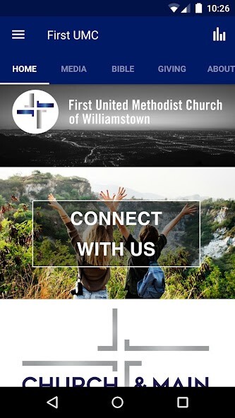 Emulate iPhone app First UMC Williamstown using MyAndroid