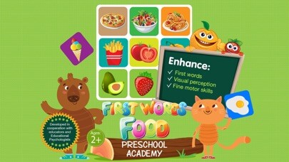 Emulate iPhone app First Words Food - English : Preschool Academy educational game lesson for young children using MyAndroid