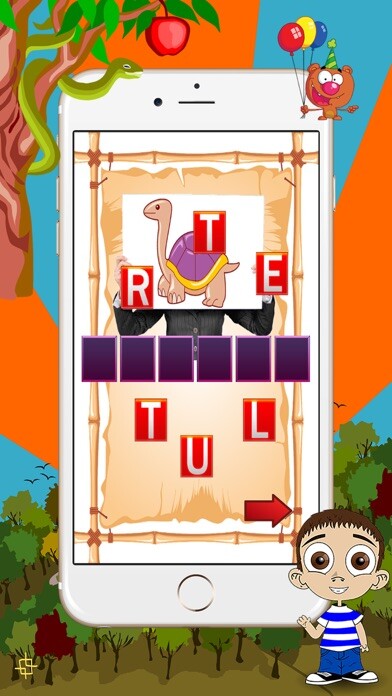 Emulate iPhone app First Words for kid to learn spelling with phonics using MyAndroid