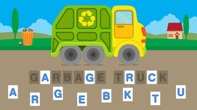 Emulate iPhone app First Words Trucks and Things That Go - Educational Alphabet Shape Puzzle for Toddlers and Preschool Kids Learning ABCs using MyAndroid