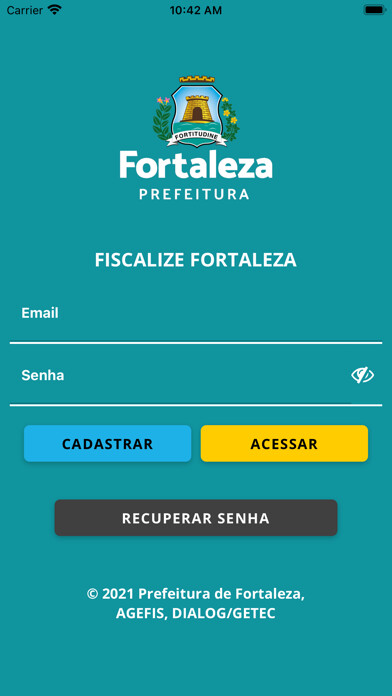 Emulate iPhone app Fiscalize Fortaleza using MyAndroid