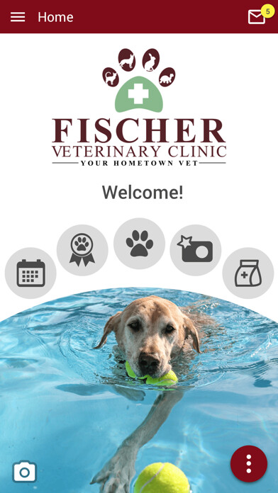 Emulate iPhone app Fischer Vet Clinic using MyAndroid