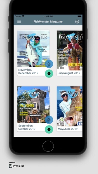 Emulate iPhone app FishMonster lifestyle magazine using MyAndroid
