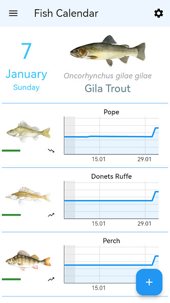 Emulate iPhone app Fish Planet Calendar using MyAndroid