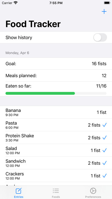 Emulate iPhone app Fistful Food Tracker using MyAndroid Emulate iPhone app Fistful Food Tracker using MyAndroid
