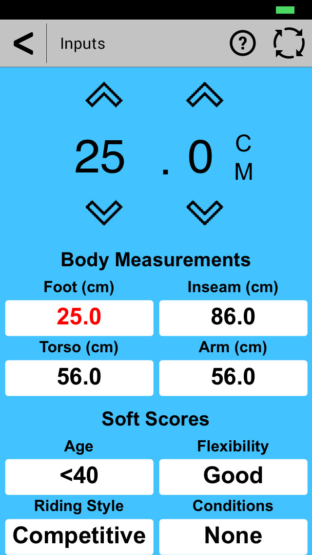 Emulate iPhone app Fit Calculator using MyAndroid