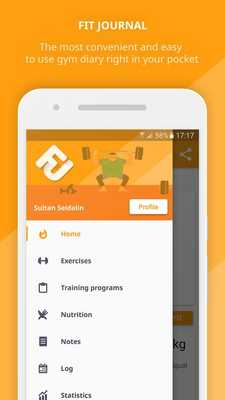 Emulate Android APK Fit Journal - Gym Diary