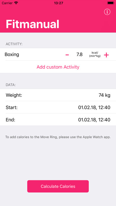 Emulate iPhone app Fitmanual - Save your Activity using MyAndroid