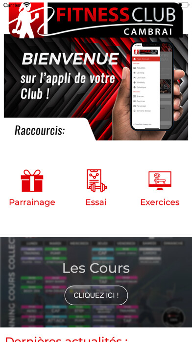 Emulate iPhone app FitnessClub Cambrai using MyAndroid Emulate iPhone app FitnessClub Cambrai using MyAndroid