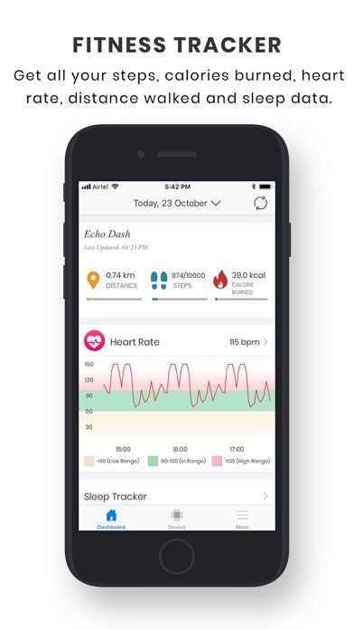 Emulate iPhone app Fitness Tracker by Echoronics using MyAndroid