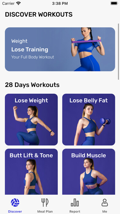 Emulate iPhone app Fitness - Workout Planner using MyAndroid
