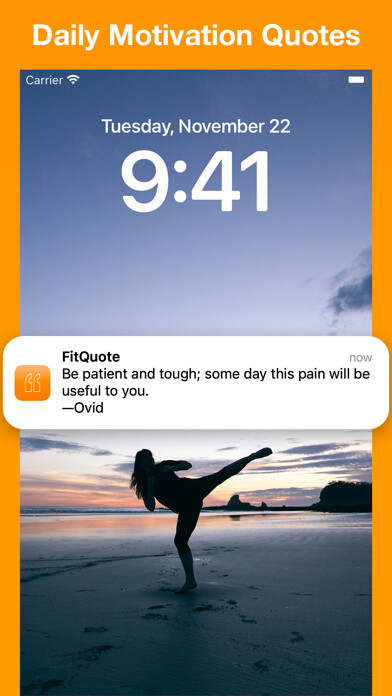 Emulate iPhone app FitQuote  Motivation Quotes using MyAndroid
