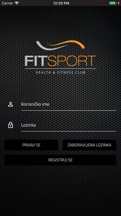 Emulate iPhone app FIT SPORT HEALTH&FITNESS CLUB using MyAndroid