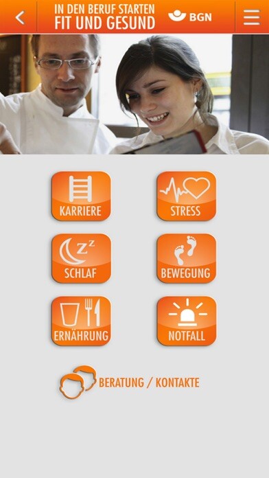 Emulate iPhone app Fit und gesund - BGN-Azubi-App using MyAndroid Emulate iPhone app Fit und gesund - BGN-Azubi-App using MyAndroid