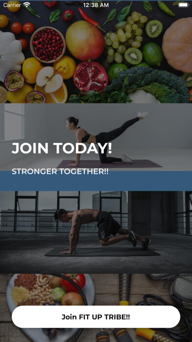 Emulate iPhone app Fit Up Nutrition using MyAndroid