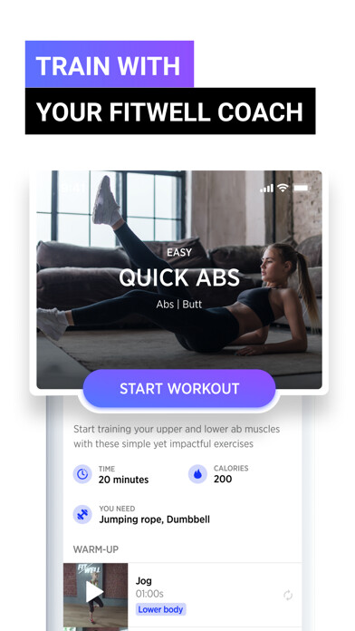 Emulate iPhone app Fitwell Personal Fitness Coach using MyAndroid