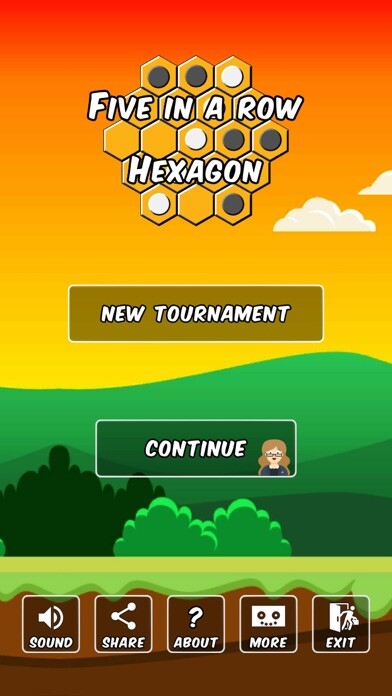 Emulate iPhone app Five In a Row Hexagon using MyAndroid