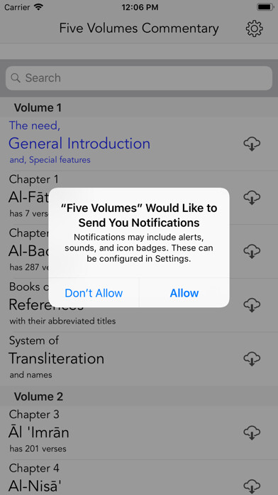 Emulate iPhone app Five Volumes Commentary using MyAndroid