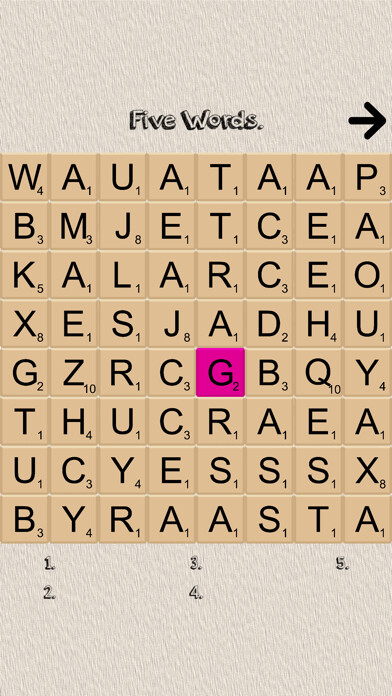 Emulate iPhone app Five Word Search using MyAndroid Emulate iPhone app Five Word Search using MyAndroid