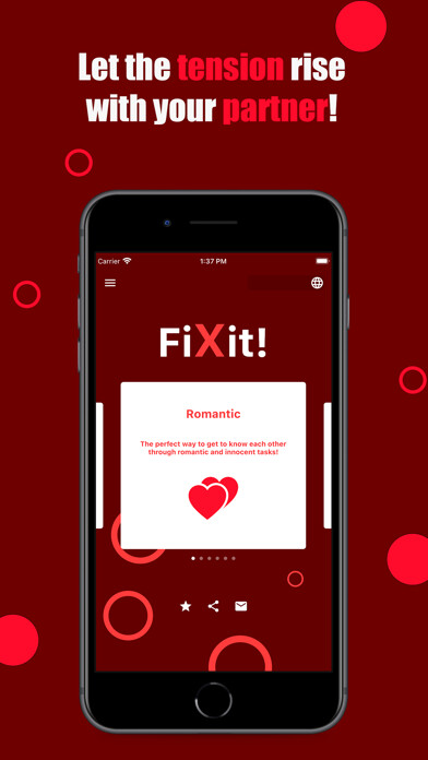 Emulate iPhone app FiXit! Sex game for couples using MyAndroid