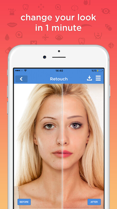 Emulate iPhone app fixtouch - retouch & makeup using MyAndroid Emulate iPhone app fixtouch - retouch & makeup using MyAndroid