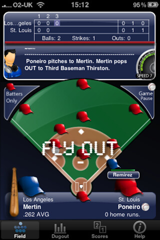 Emulate iPhone app Fizz Baseball 2010 Free using MyAndroid